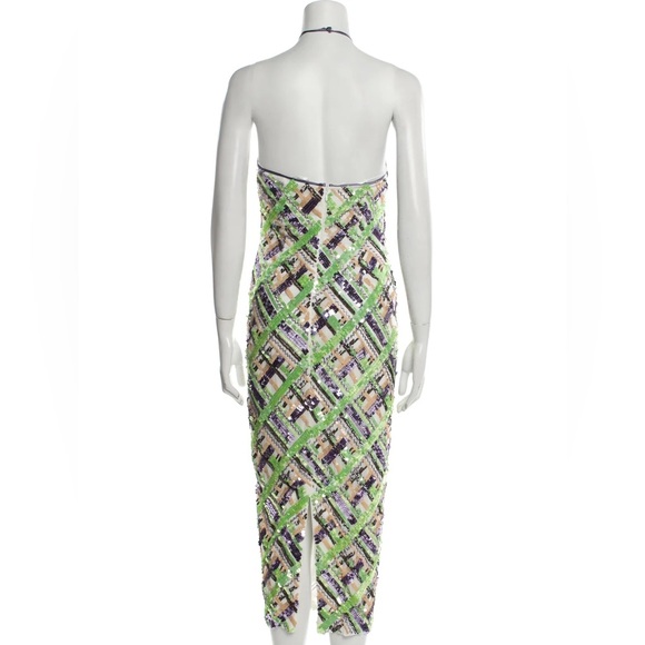 Veronica Beard Cherie Dress Violet Multi Sequin Halter Midi Dress Size 2 NWT - Picture 5 of 10